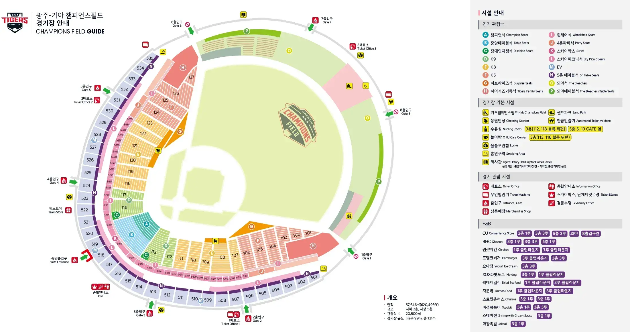 기아타이거즈 2025시즌 티켓 가격, 기아챔피언스필드 좌석배치도, 할인 및 무료입장 안내