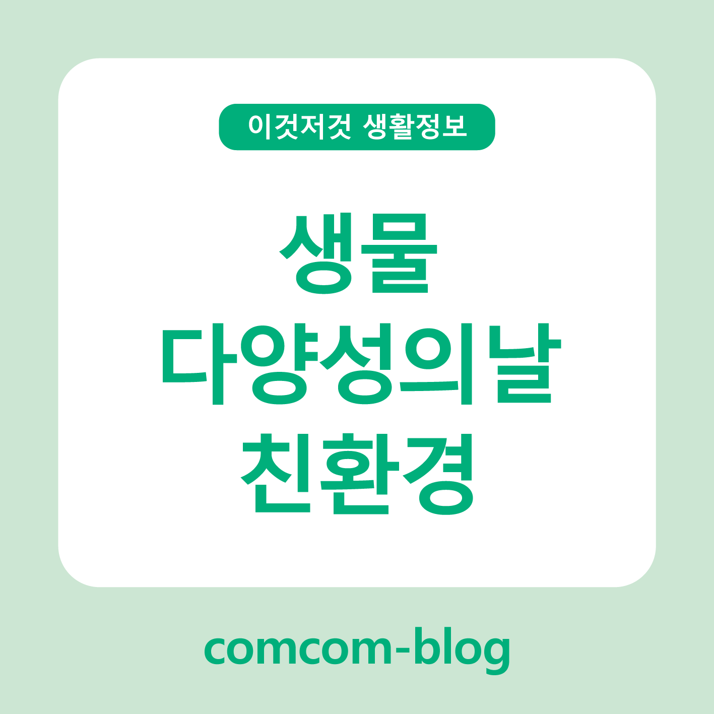 생물다양성의 날, 지구를 위한 작은 실천 🌍