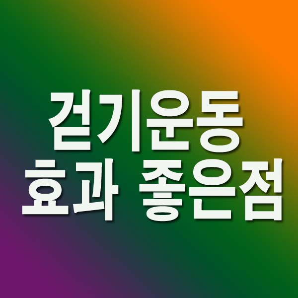 걷기운동 효과 좋은점