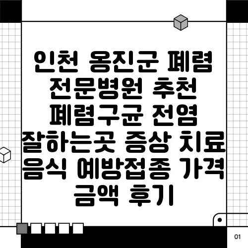 인천 옹진군 폐렴 전문병원 추천 폐렴구균 전염 잘하는곳 증상 치료 음식 예방접종 가격 금액 후기