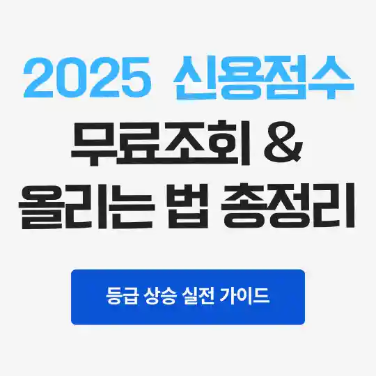 2025년 신용점수 무료조회와 신용등급 올리는 방법 인포그래픽