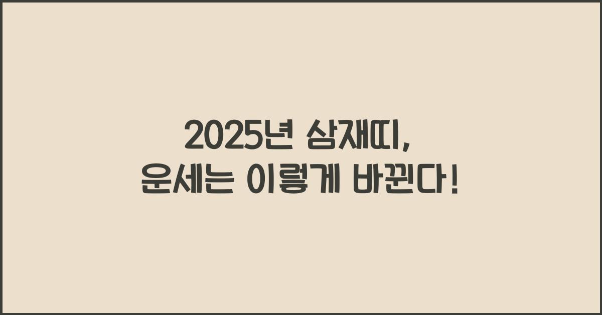2025년 삼재띠