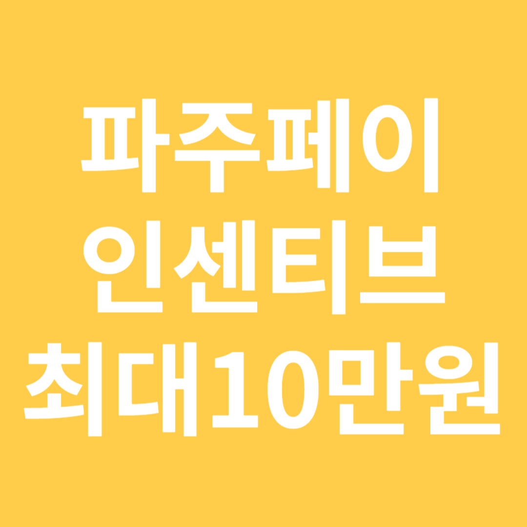 파주페이 인센티브 최대 10만원