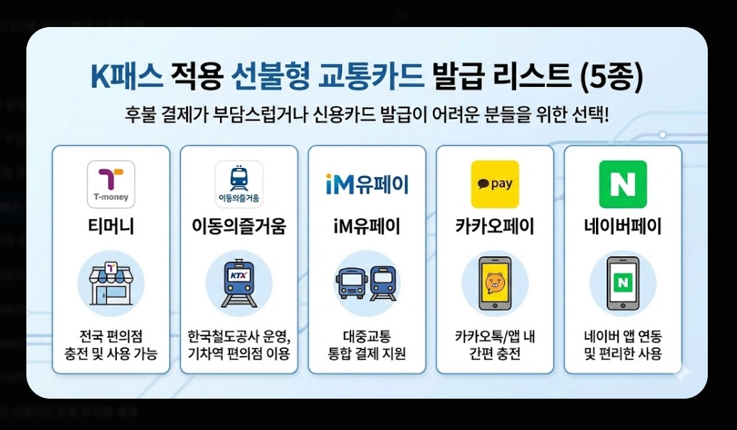 k패스 적용 카드(2026 리스트,환급)(시기+방법)