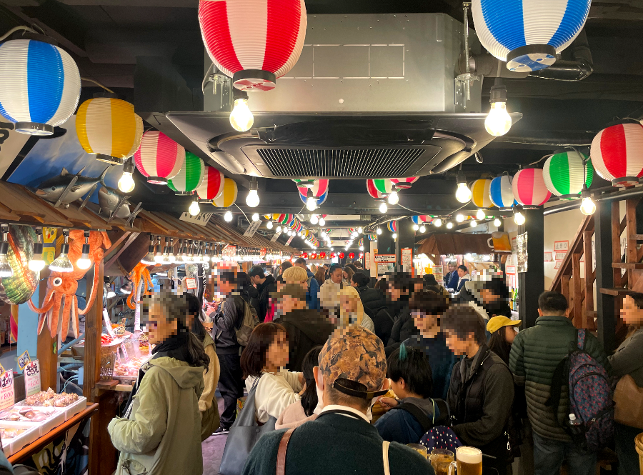 니시키 시장 스탠딩 포장마차 밀도