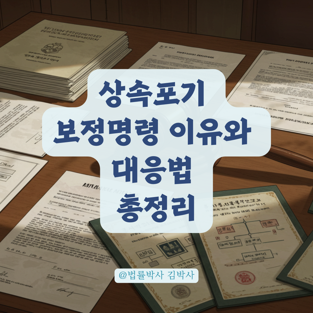 상속포기 신청 후 보정명령 나올 수 있는 이유와 대응법 총정리.