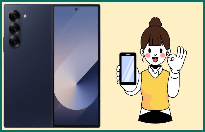 카메라가 세 개 달린 파란색 스마트폰과 화면을 보여주며 통신 혜택에 만족하는 여성의 일러스트 요금할인과 추가지원금을 함께 받는 모습으로 단통법 폐지 혜택을 표현