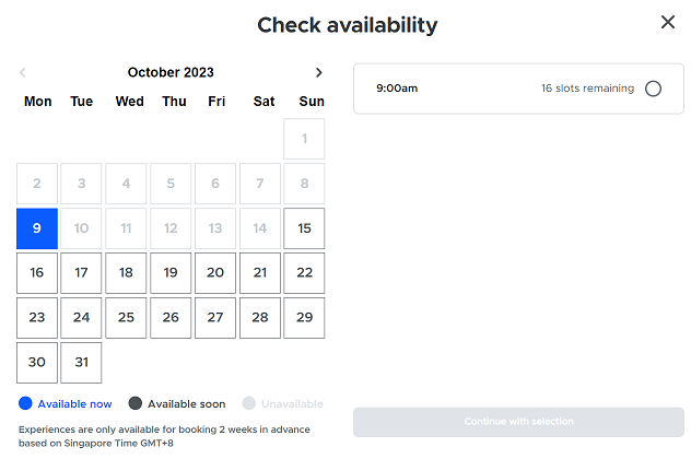 4. 이용 가능 날짜 및 시간 선택