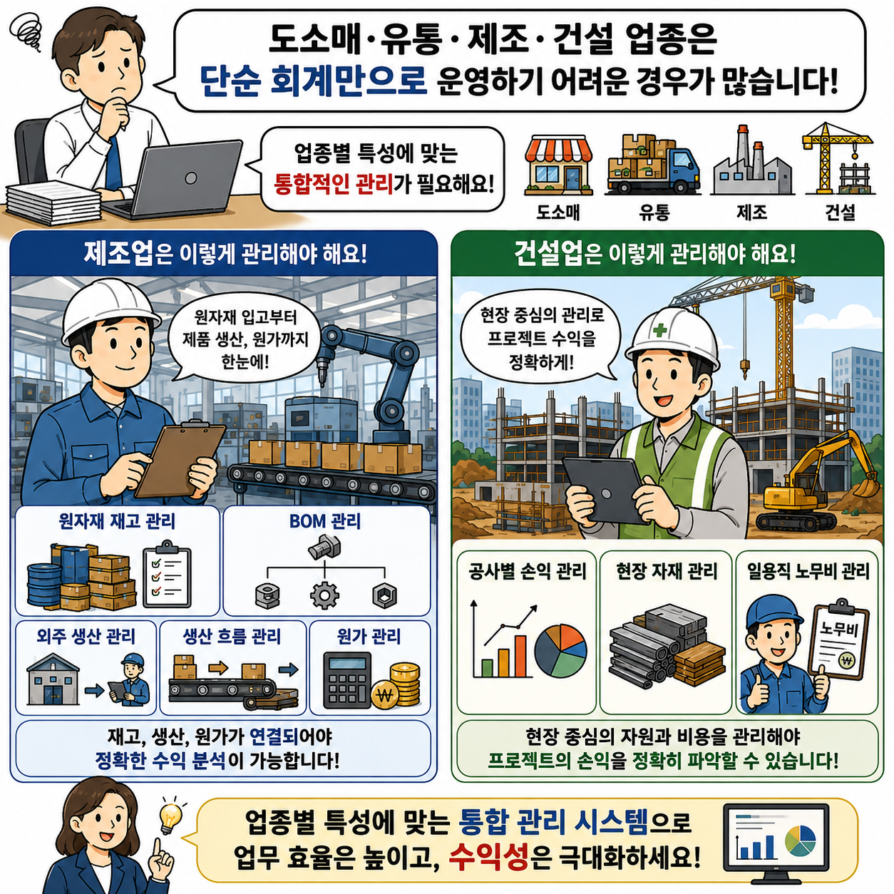 도소매, 유통, 제조, 건설 특화 얼마에요 ERP