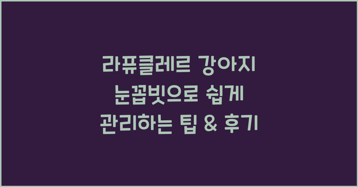 라퓨클레르 강아지 눈꼽빗