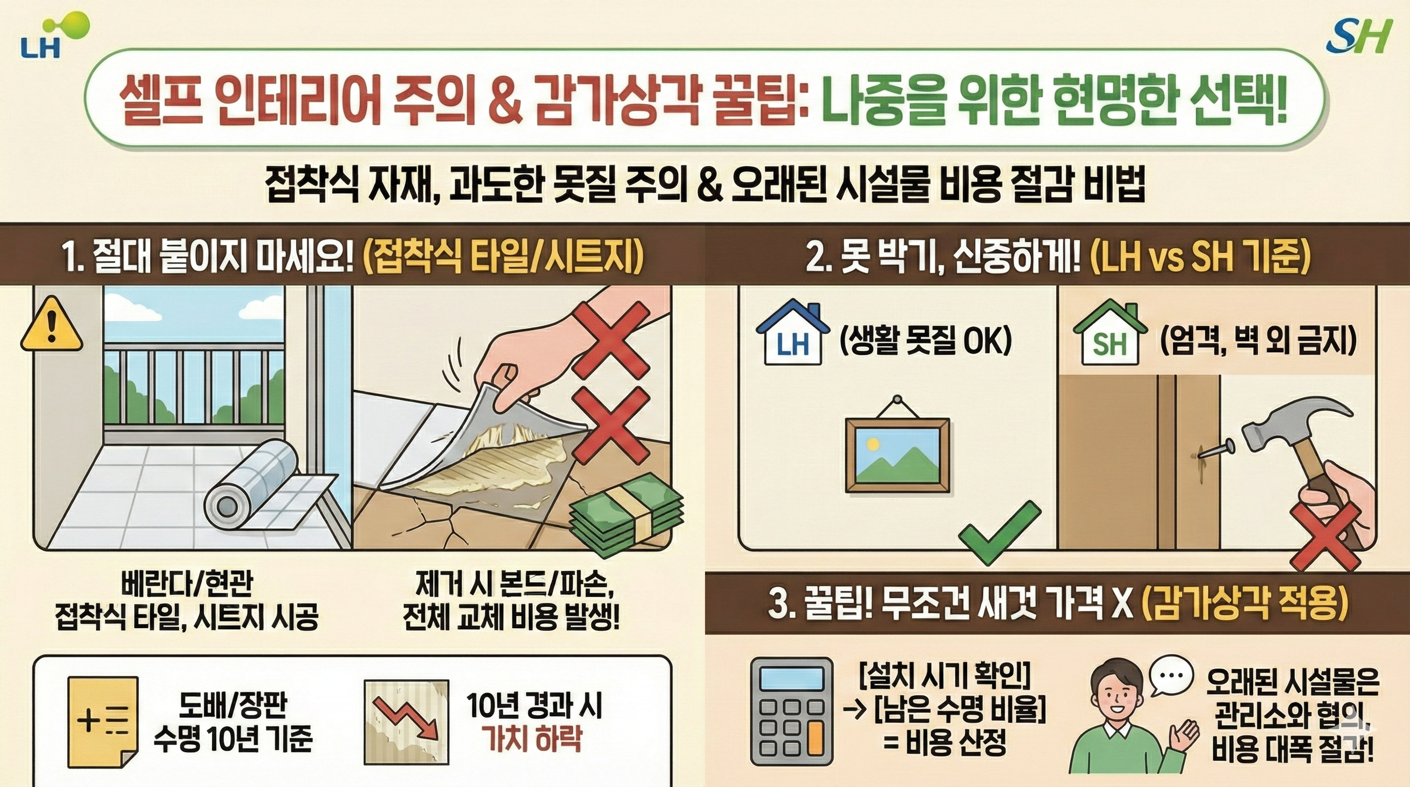 셀프 인테리어 주의 감가상각 팁