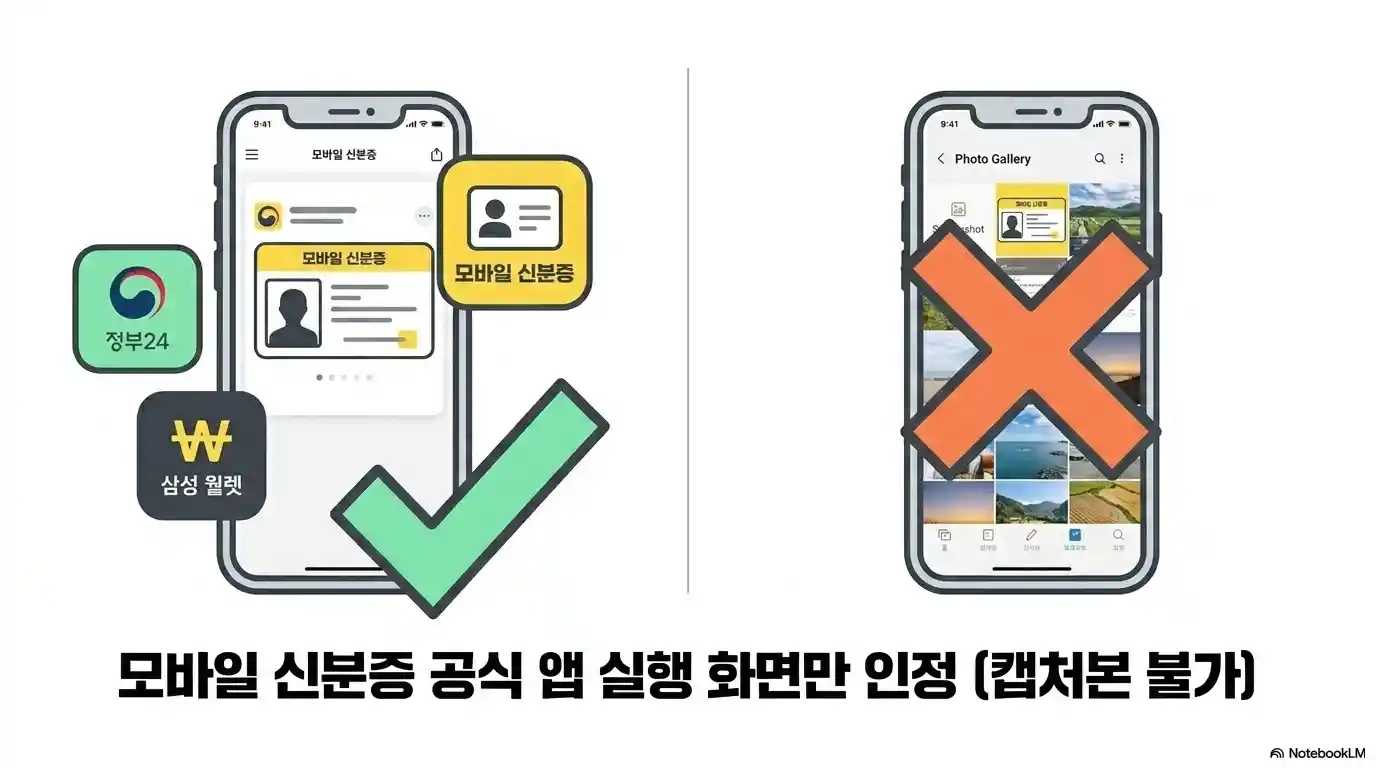 모바일 신분증도 가능 캡처본 불가