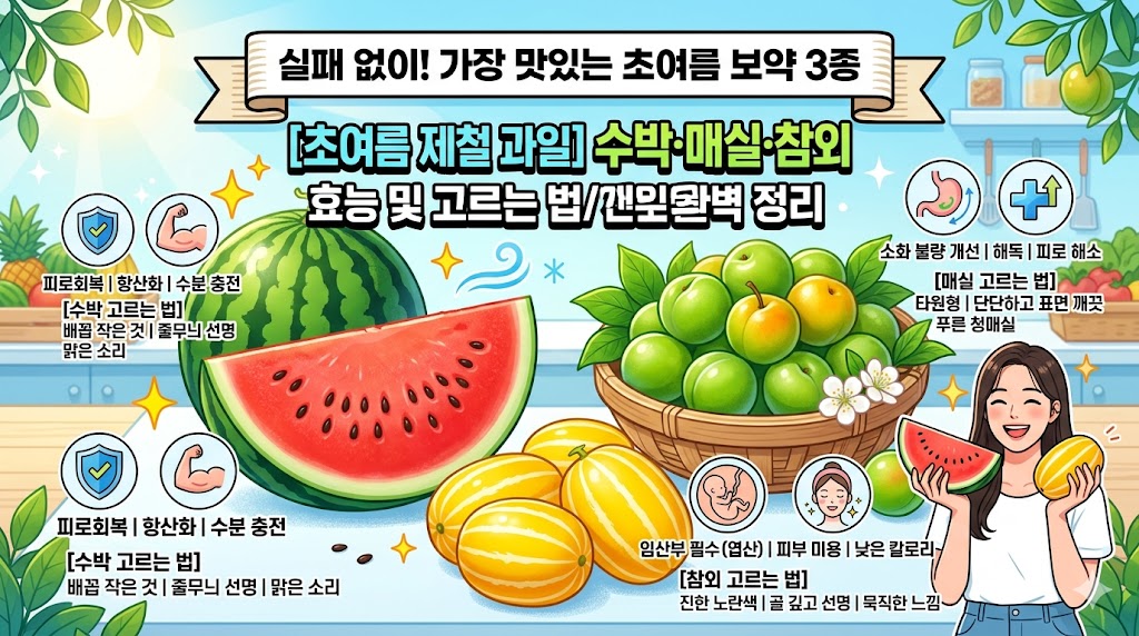 제철과일 수박·매실·참외 효능부터 맛있는 과일 고르는 법까지 총정리!
