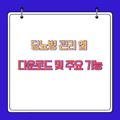 당뇨병 관리 앱 다운로드 및 주요 기능