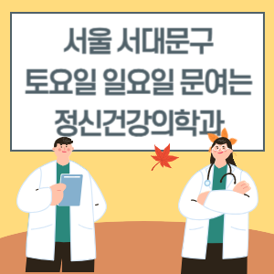 서울 서대문구 토요일 일요일 정신건강의학과 진료 병원 리스트