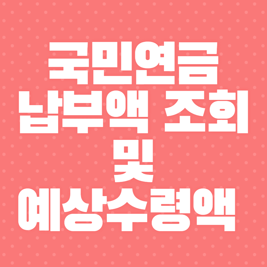 국민연금 납부액 조회