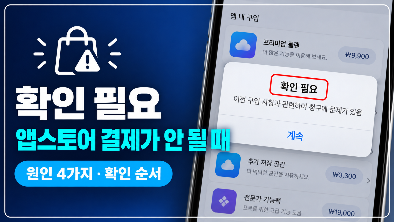 앱스토어 결제 오류 화면