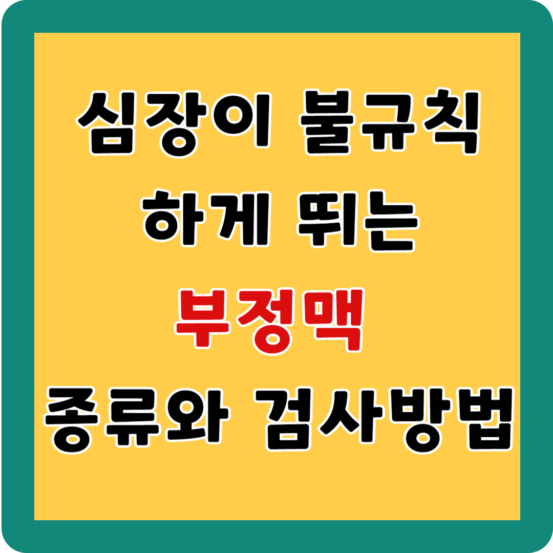 심장이 불규칙하게 뛰는 부정맥의 종류와 검사방법