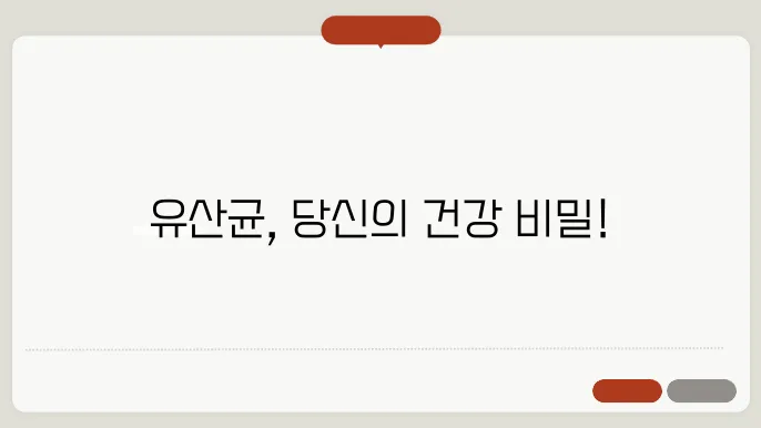유산균 종류