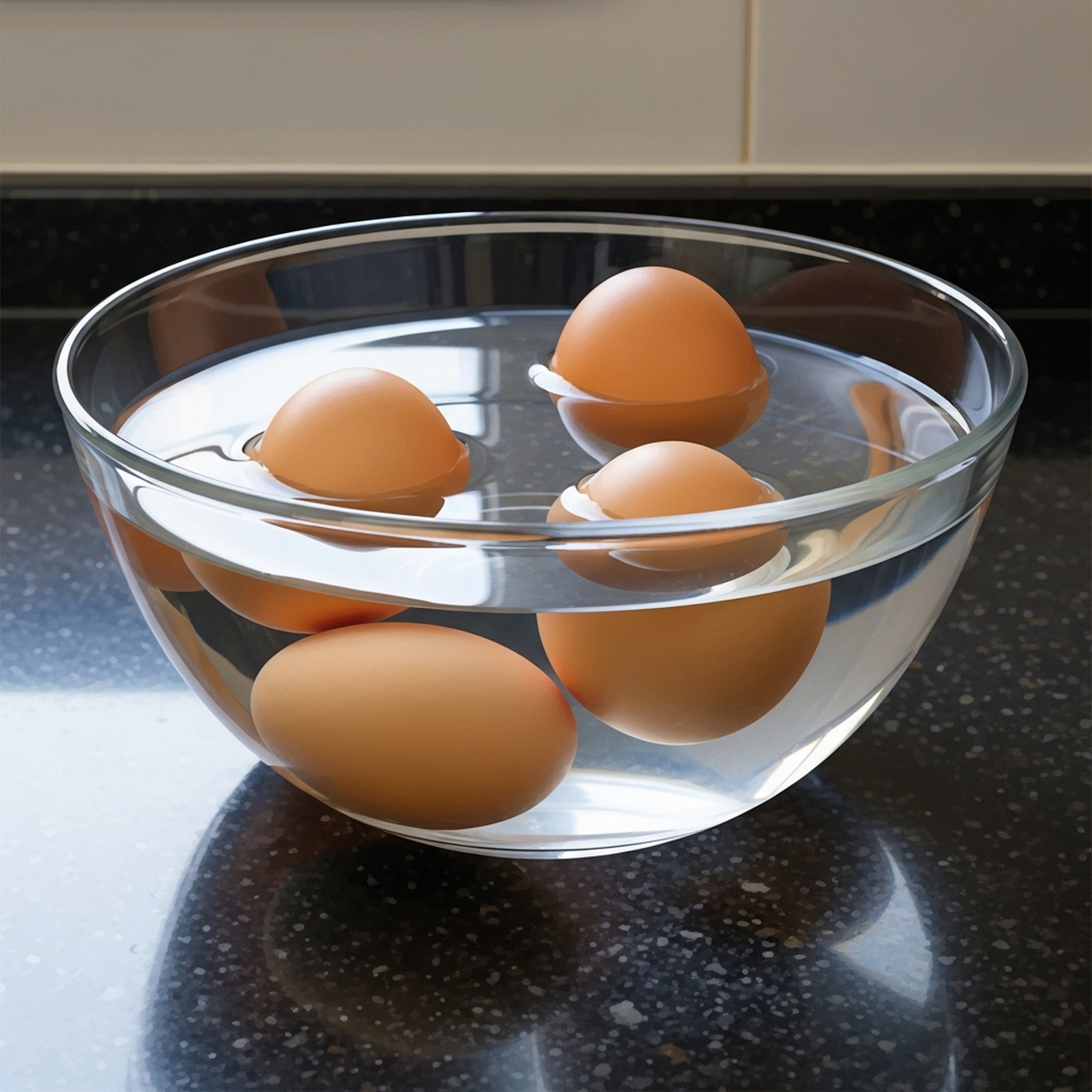 물에 띄운 계란 신선도 확인