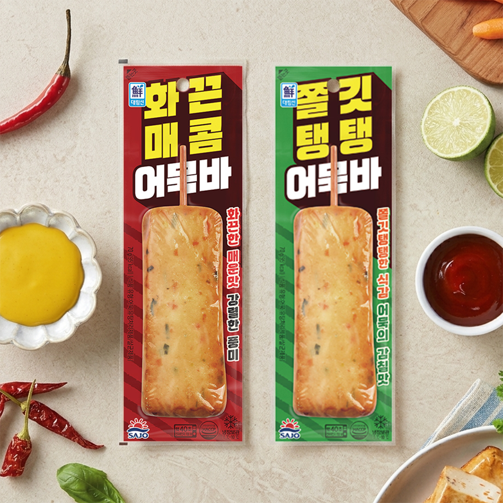 사조 쫄깃탱탱 어묵바 70g 10개 + 화끈매콤 어묵바 70g 10개, 총 20개 | 토스쇼핑