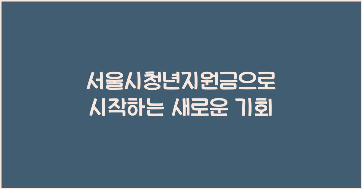 서울시청년지원금