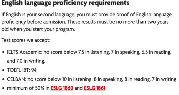 놀퀘스트 널싱스쿨 입학요강 중 영어조건