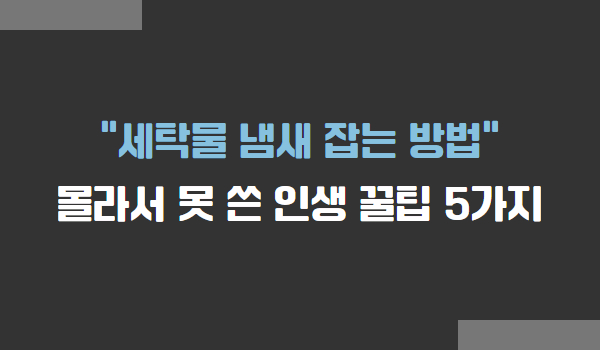 세탁물 냄새 잡는 법