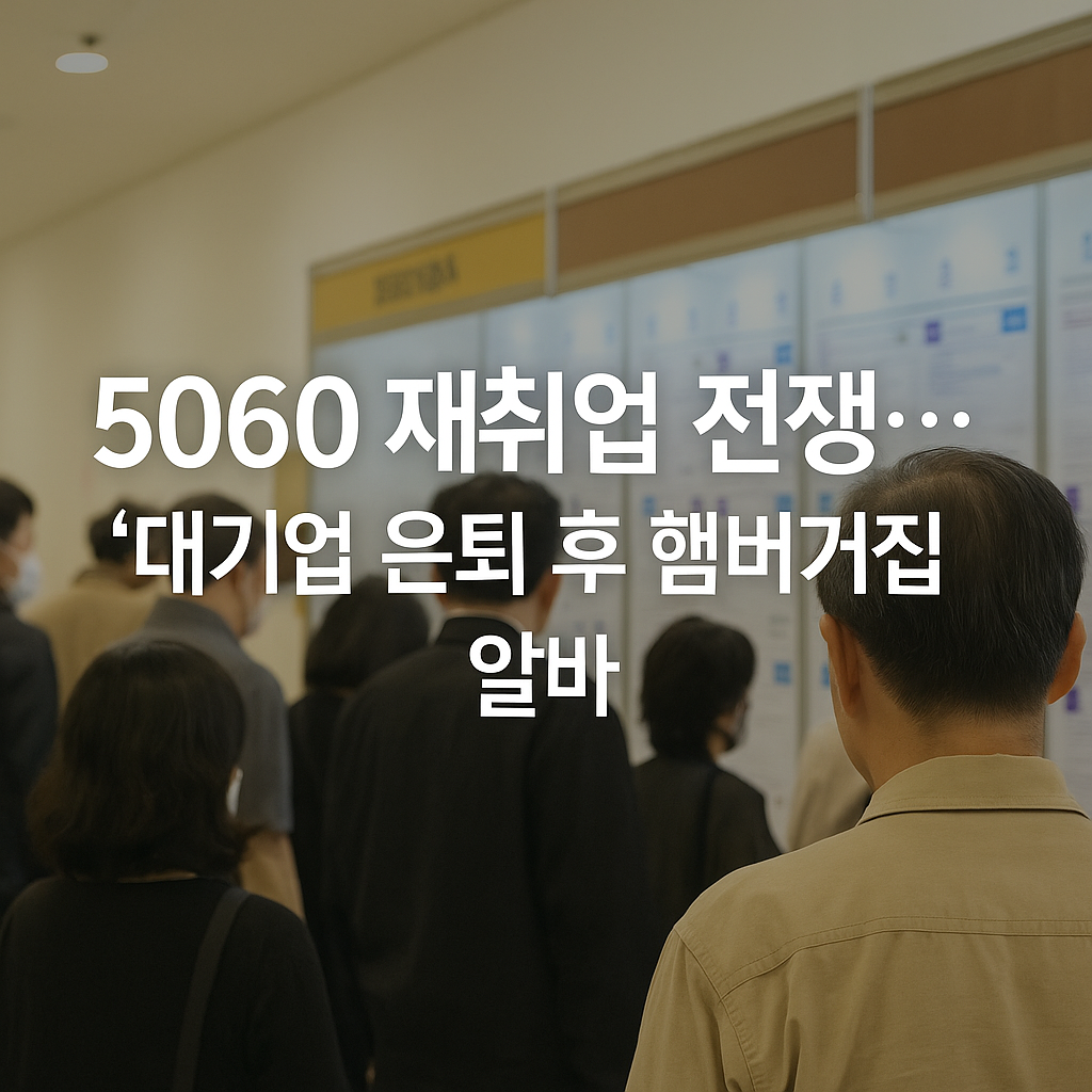 5060 재취업 전쟁 대기업 은퇴 후 햄버거집 알바의 현실