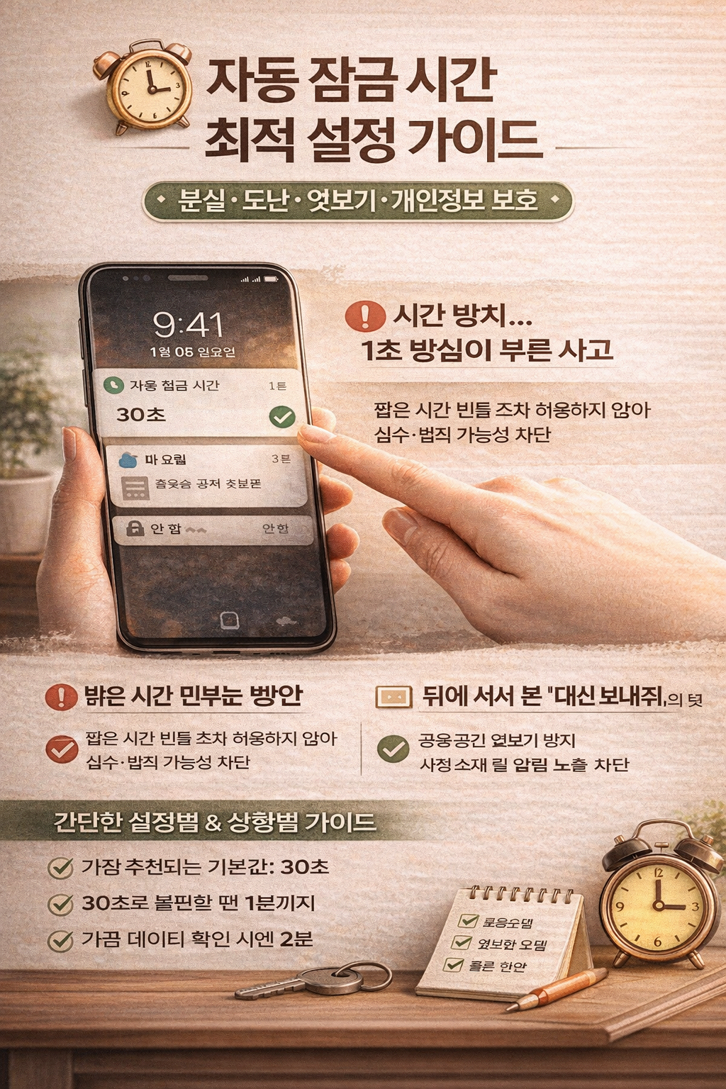 자동 잠금 시간, 얼마나 짧게 해야 안전할까