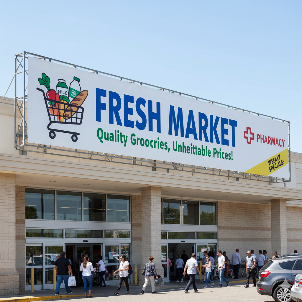 넓은 면적에 화려한 디자인을 입힐 수 있는 대형 플렉스 간판