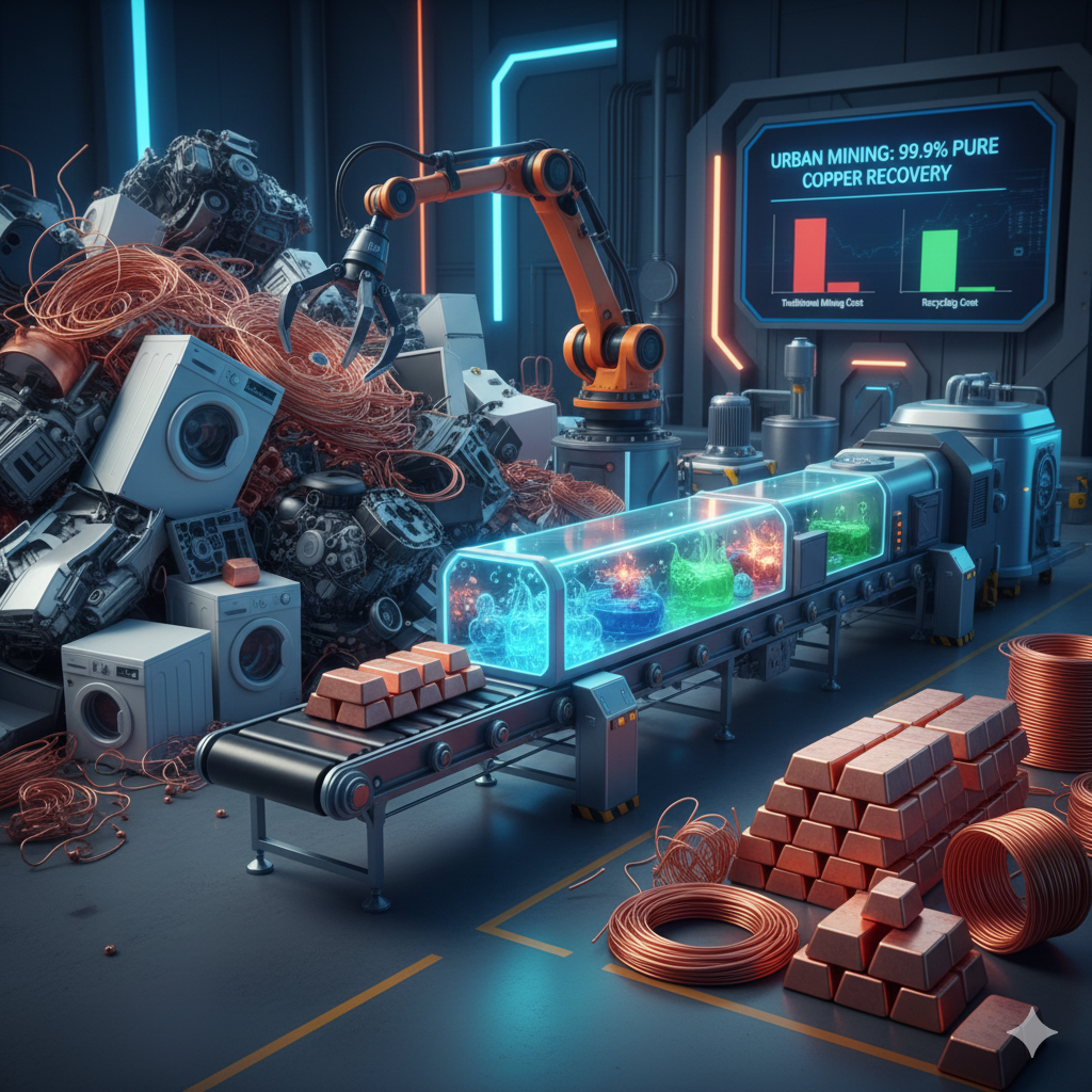 가전이나 폐차에서 구리를 추출하는 리사이클링