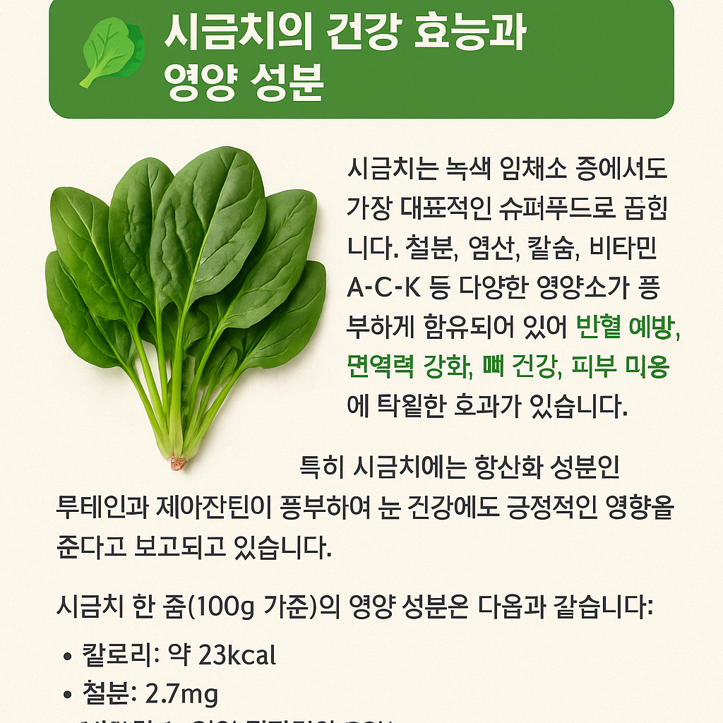 시금치 효능 효과