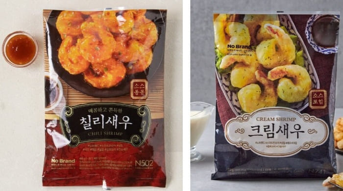 노브랜드칠리새우,크림새우