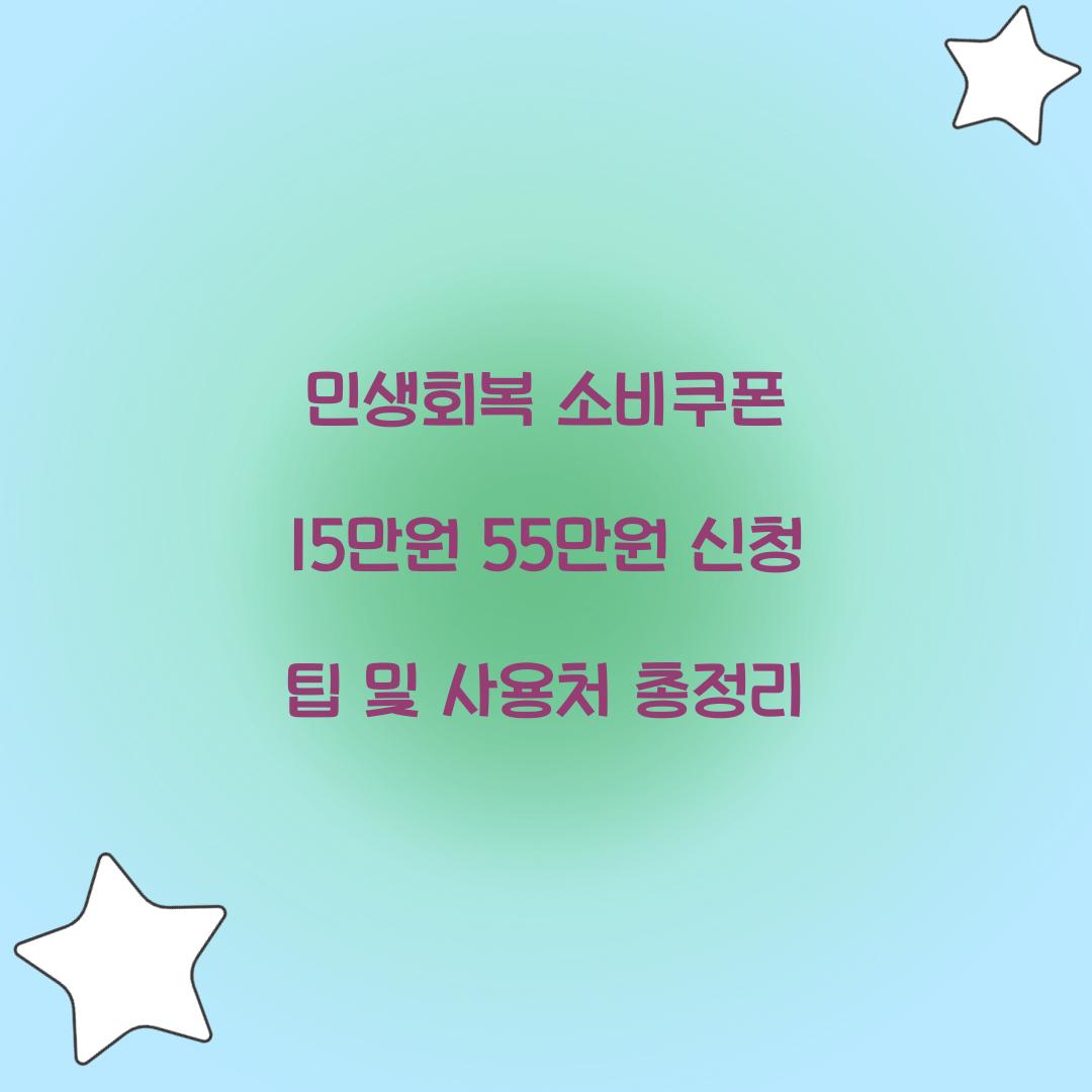 민생회복 소비쿠폰 15만원 55만원
