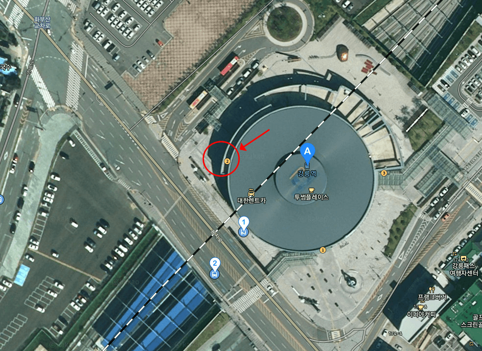 강릉역-위성사진