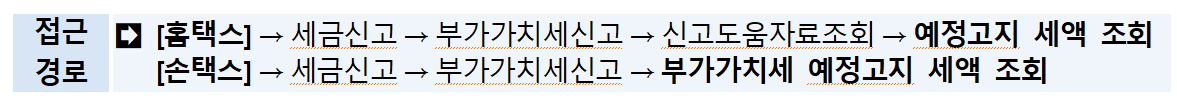 예정고지 세액 확인 방법