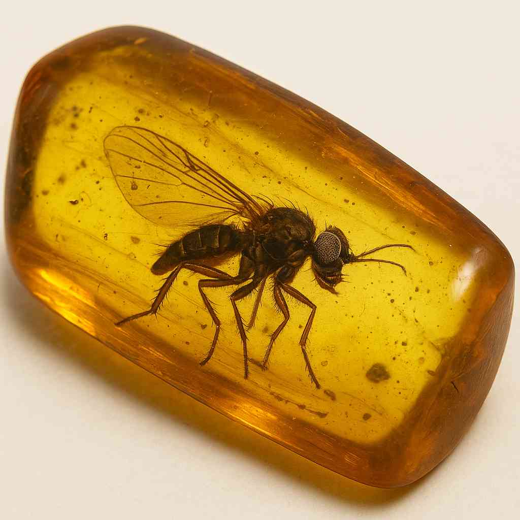 곤충이 포함된 호박 화석 이미지, 송진 속에 고대 곤충이 보존된 모습