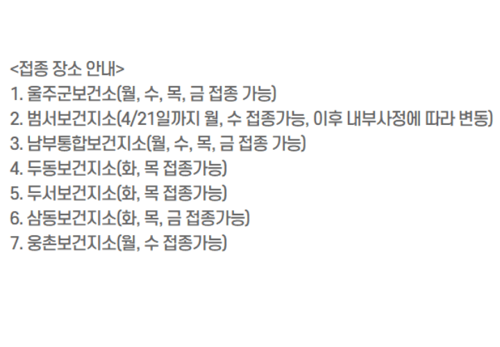 울주군-보건소-접종-가능-요일