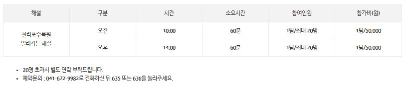 해설 프로그램 시간