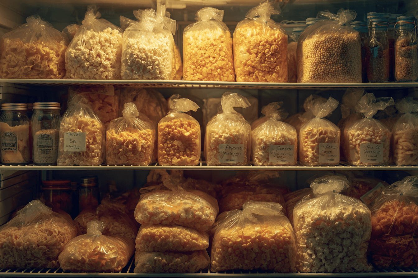 비닐팩에-보관중인-옥수수-이미지