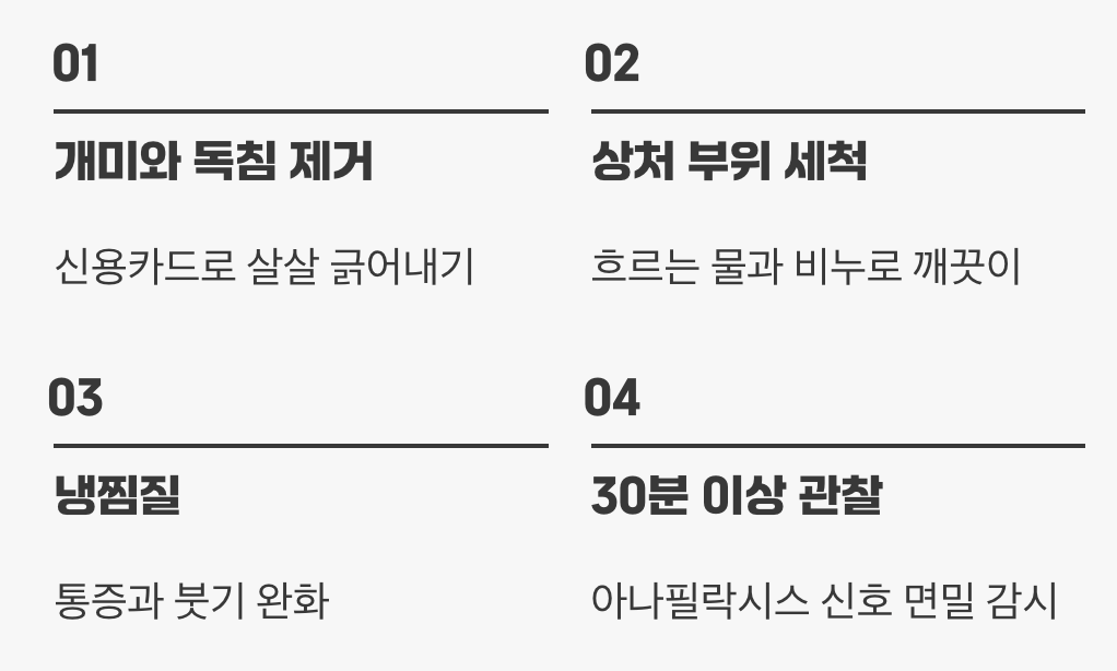 쏘인 직후, 우리가 해야 할 일