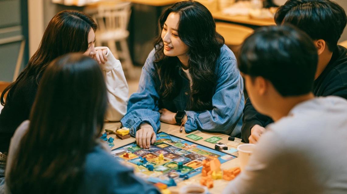 게임 중 자연스럽게 대화를 나누는 참가자들