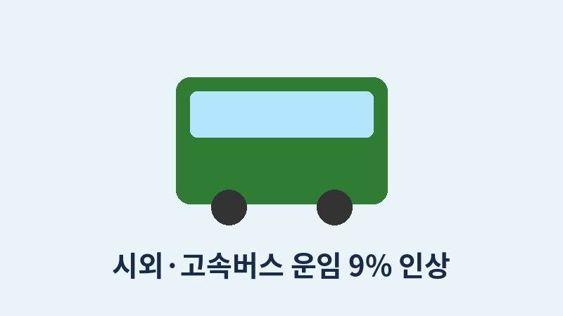 시외버스 9% 인상 일러스트