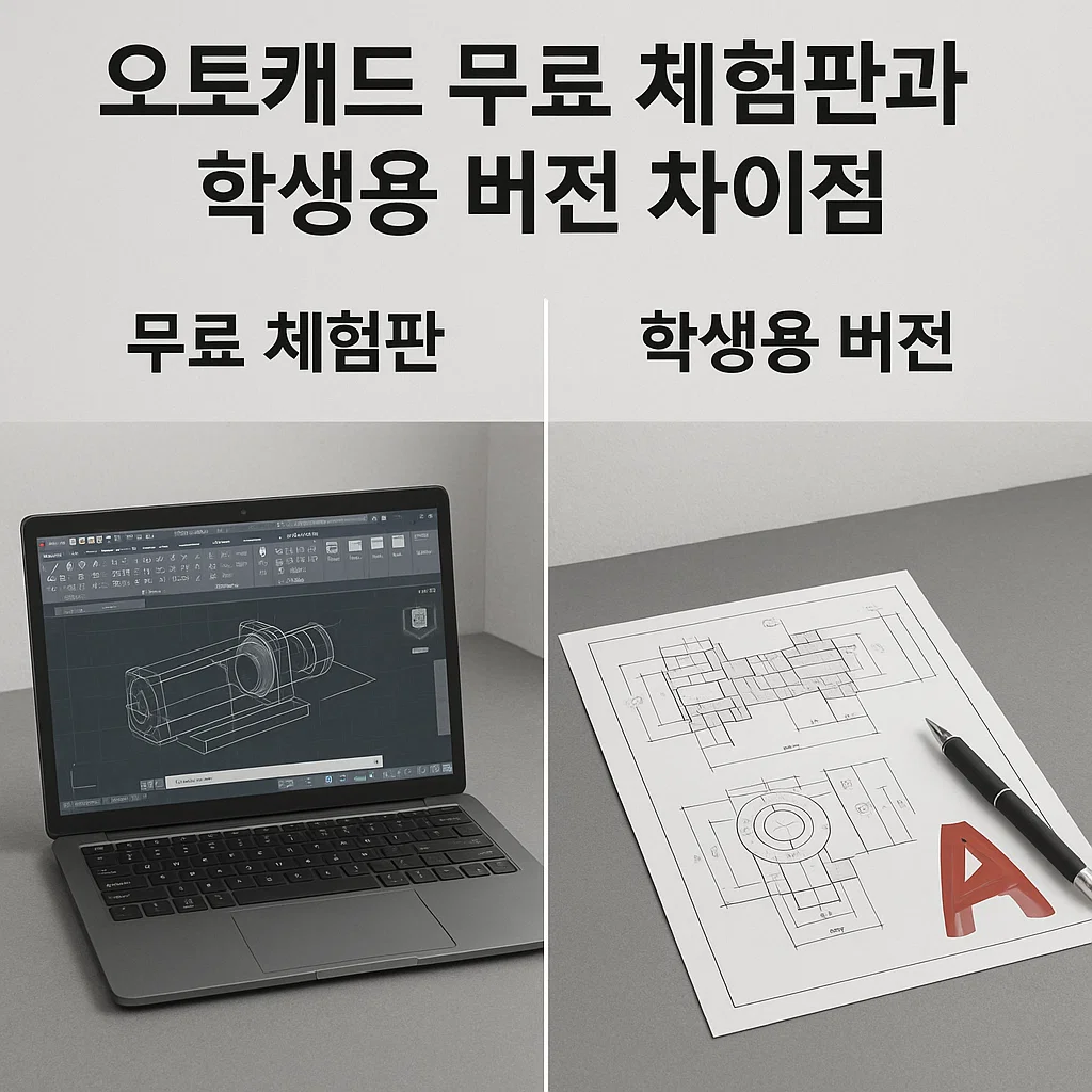 오토캐드 무료 체험판과 학생용 버전 차이점 정리