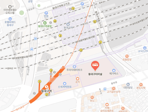 동대구고속버스터미널 시간표 예매 방법 주차장