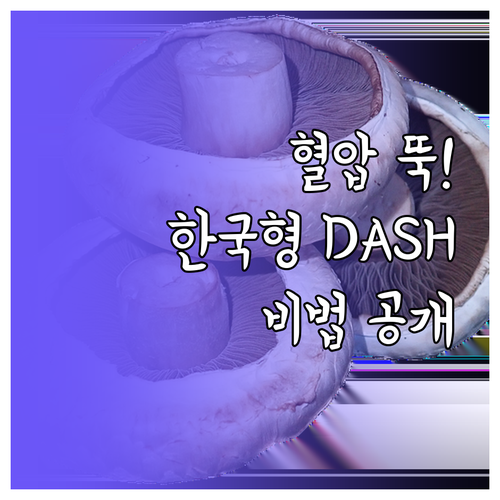 한국형 DASH 식단 혈압 낮추는 식..