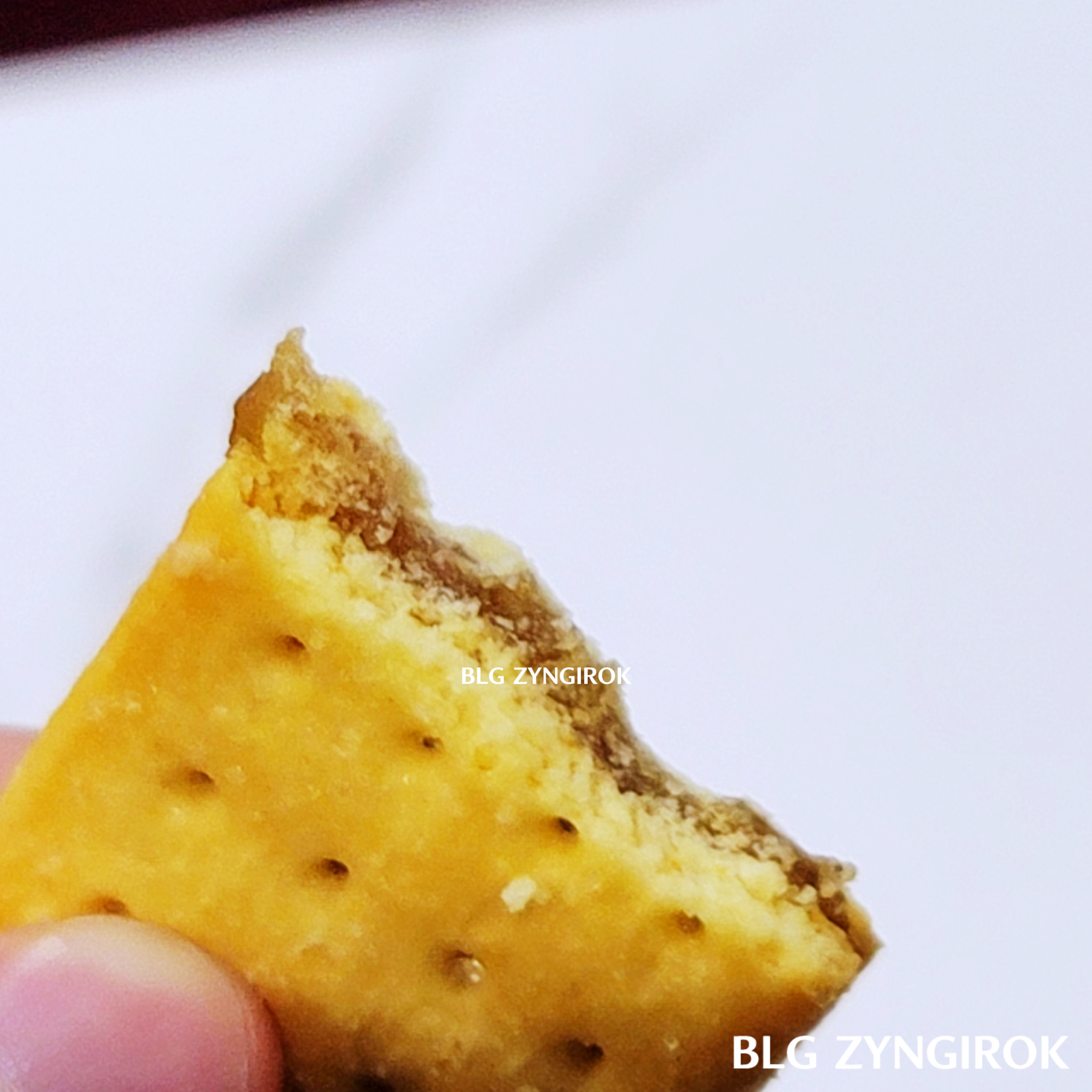 파인애플 잼 크래커 단면 모습이다.