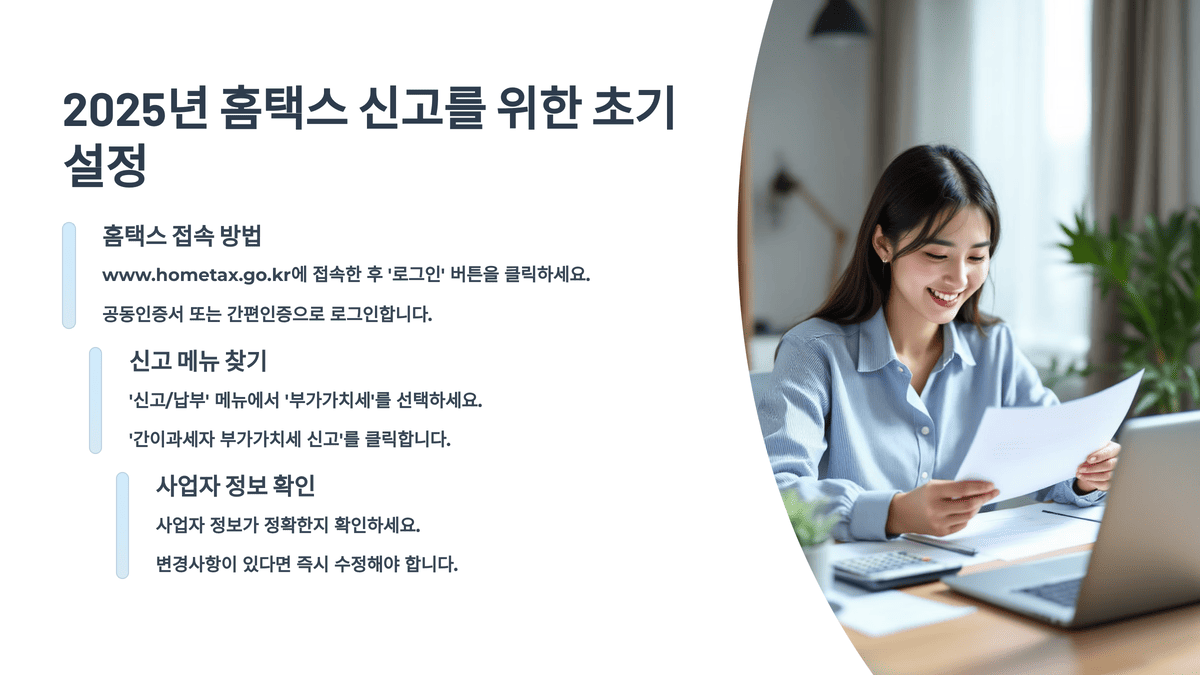 2025년 홈택스 신고를 위한 초기 설정