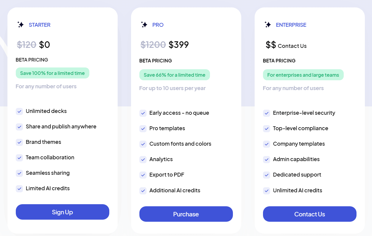 프레젠테이션 AI 가격